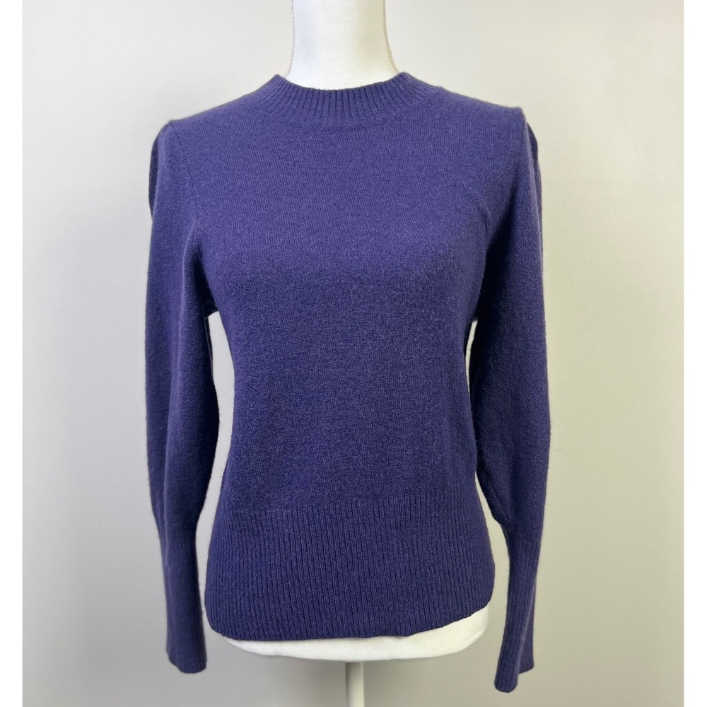 J. Crew Cottagecore‎ Purple Merino Wool Alpaca Blend Pullover Cozy Sweater M